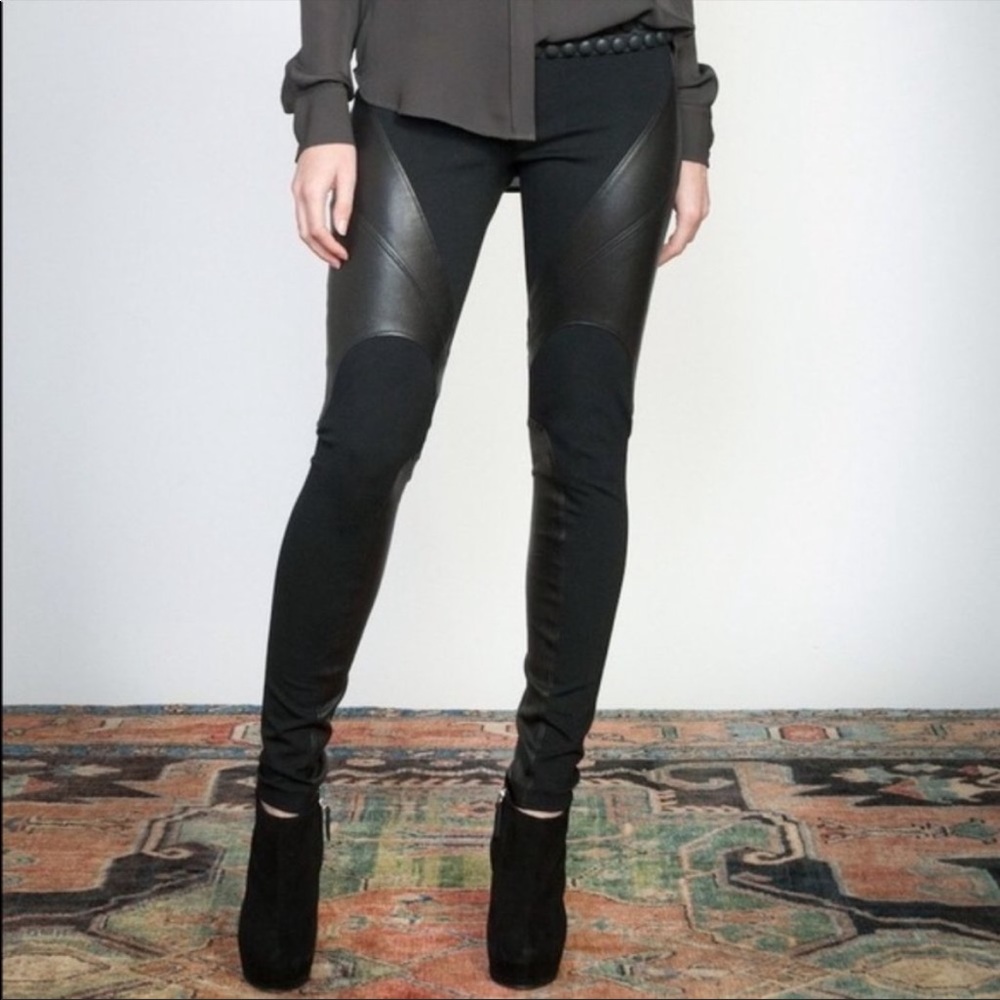 Haute Hippie Black Jeans with leather accents